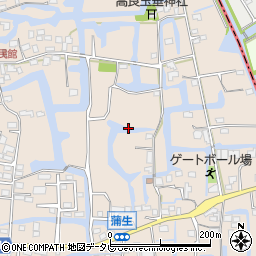 福岡県柳川市蒲生周辺の地図