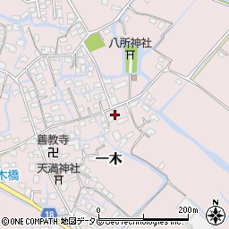福岡県大川市一木1199周辺の地図