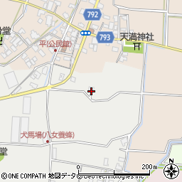 福岡県八女市川犬犬馬場488-1周辺の地図