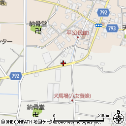 福岡県八女市川犬犬馬場533周辺の地図