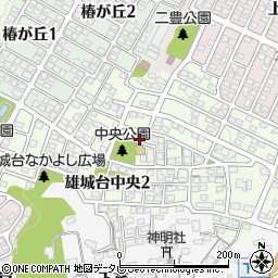 大分県大分市雄城台中央周辺の地図