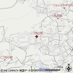 こうもり岩周辺の地図