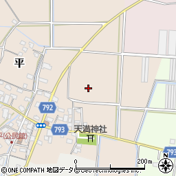 福岡県八女市平周辺の地図