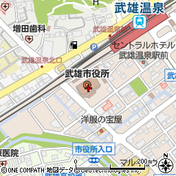 武雄市役所　記者室周辺の地図