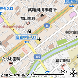 ユニクロ武雄店駐車場周辺の地図
