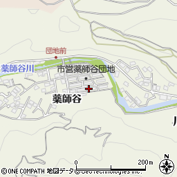 愛媛県宇和島市川内薬師谷周辺の地図