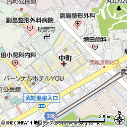 佐賀県武雄市中町周辺の地図