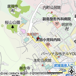武雄温泉旅館組合周辺の地図