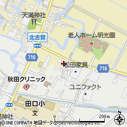 福岡県大川市北古賀463周辺の地図