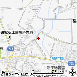 福岡県八女市新庄周辺の地図