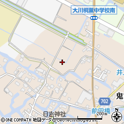 福岡県大川市鬼古賀周辺の地図