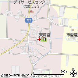 福岡県八女市緒玉周辺の地図