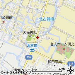 福岡県大川市北古賀21周辺の地図