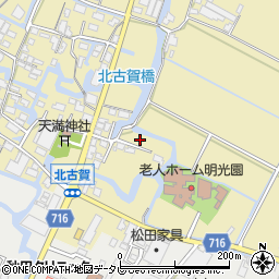 福岡県大川市北古賀15周辺の地図