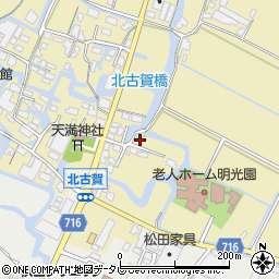 福岡県大川市北古賀18周辺の地図