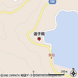 遊子郵便局周辺の地図
