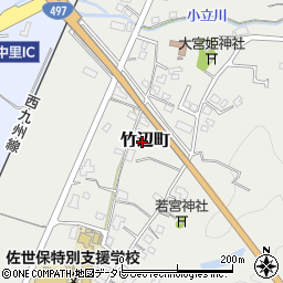 長崎県佐世保市竹辺町周辺の地図