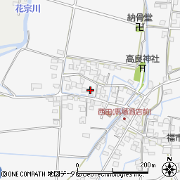 福岡県八女市新庄西田周辺の地図