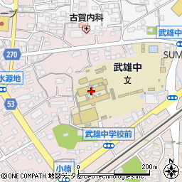 武雄市立武雄中学校周辺の地図