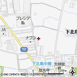 福岡県筑後市下北島周辺の地図