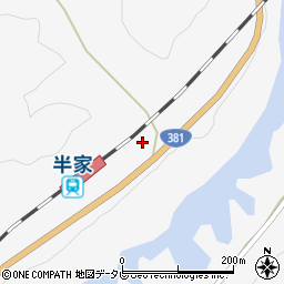 高知県四万十市西土佐半家232周辺の地図