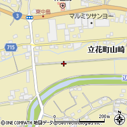 福岡県八女市立花町山崎周辺の地図