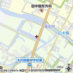 福岡県大川市下木佐木周辺の地図