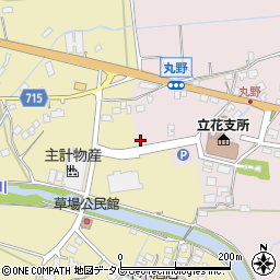 福岡県八女市立花町原島117周辺の地図