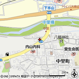 中里郵便局周辺の地図