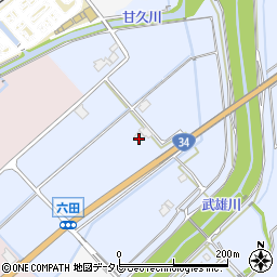 佐賀県武雄市橘町大字片白517周辺の地図