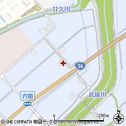 佐賀県武雄市橘町大字片白517-2周辺の地図