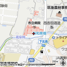 筑後市立病院周辺の地図
