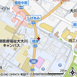 餃子の王将 大川榎津店周辺の地図