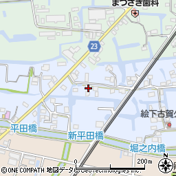 福岡県三潴郡大木町絵下古賀472-2周辺の地図