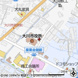 大川市役所　国土調査課地籍調査係周辺の地図