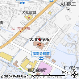 大川市役所　学校教育課・学校再編係周辺の地図