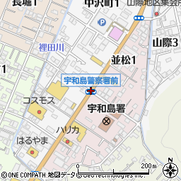 宇和島警察署前周辺の地図