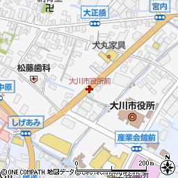 大川市役所前周辺の地図