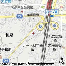 福岡県筑後市和泉302-6周辺の地図