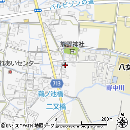 福岡県八女市鵜池122-6周辺の地図