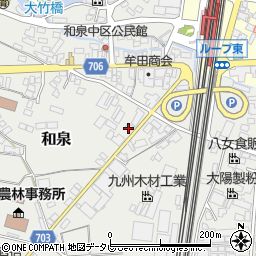 福岡県筑後市和泉377-5周辺の地図