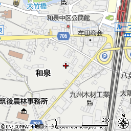 福岡県筑後市和泉384-3周辺の地図