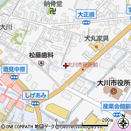 福岡県大川市酒見316-1周辺の地図