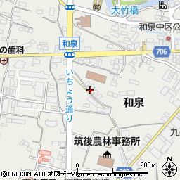 福岡県筑後市和泉426-2周辺の地図