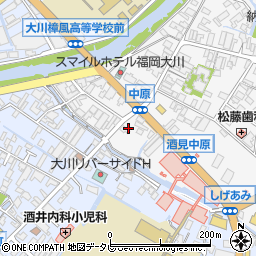 福岡県大川市酒見1-3周辺の地図