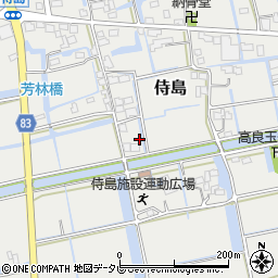 福岡県大木町（三潴郡）侍島周辺の地図