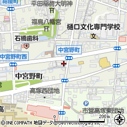 福岡県八女市本町中宮野町2-82周辺の地図