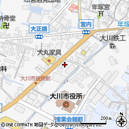 福岡県大川市酒見286-8周辺の地図
