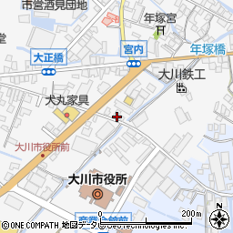 福岡県大川市酒見516周辺の地図