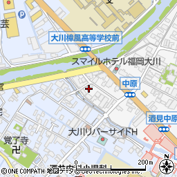 福岡県大川市酒見118周辺の地図